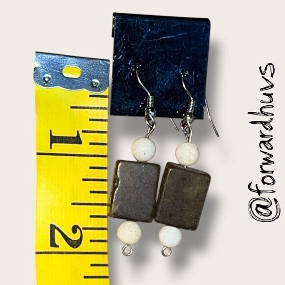 Bundle Sale 3 for $15 | Caramel Glass Bead Dangle Earrings - Picture 6 of 7